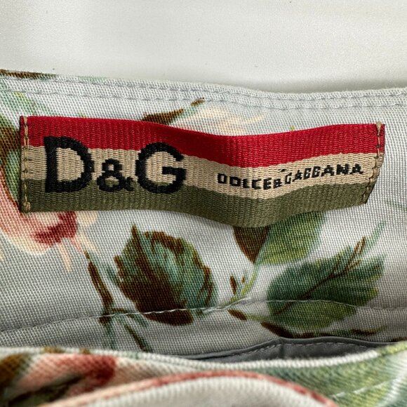 Dolce & Gabbana Floral Print Slim Straight Leg Pants 44 / 8 Womens Vintage - Picture 3 of 12